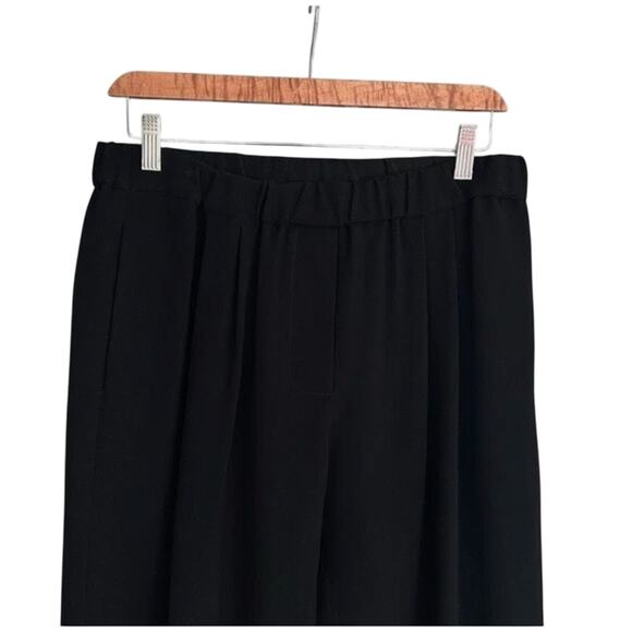 NEW! Nili Lotan M Slouchy Elastic Waist Dress Pants $495 Pull On Crop Black - Picture 5 of 11